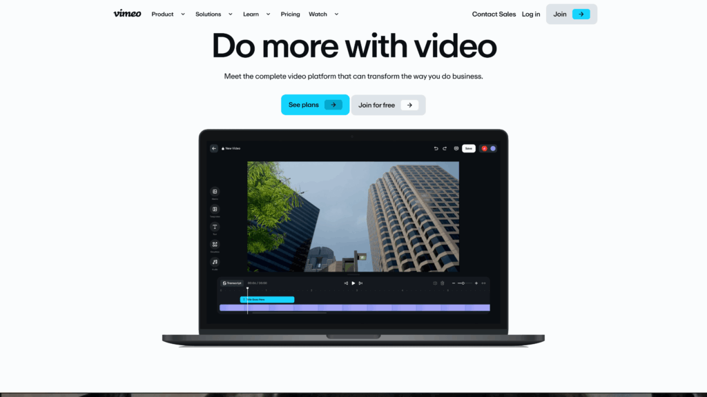 a ascreenshot of the Vimeo homepage