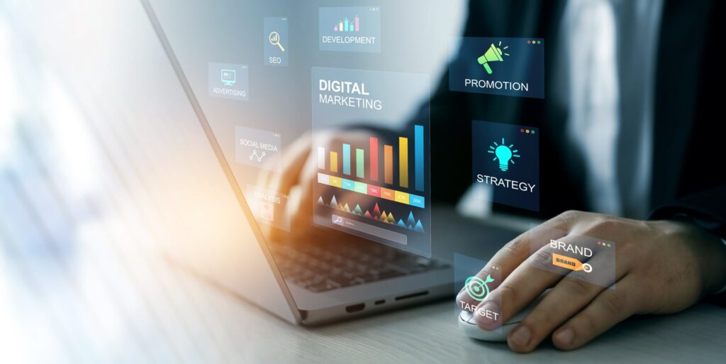 a picture of a man typing on a computer - rank math vs yoast